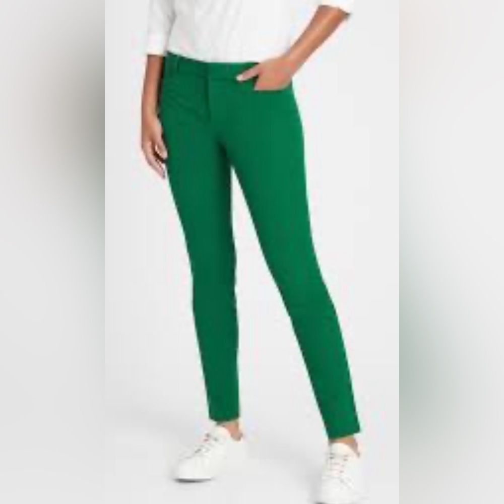 BANANA REPUBLIC Sz 10L Sloan Slim Skinny Leg In Kelly Green Trouser Pants